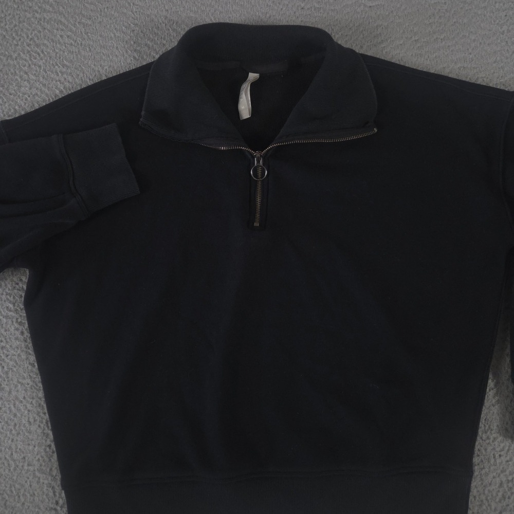 Athleta Pullover Womens Medium Black Cozy‎ Karma Quarter Zip Fleece Stretch Soft